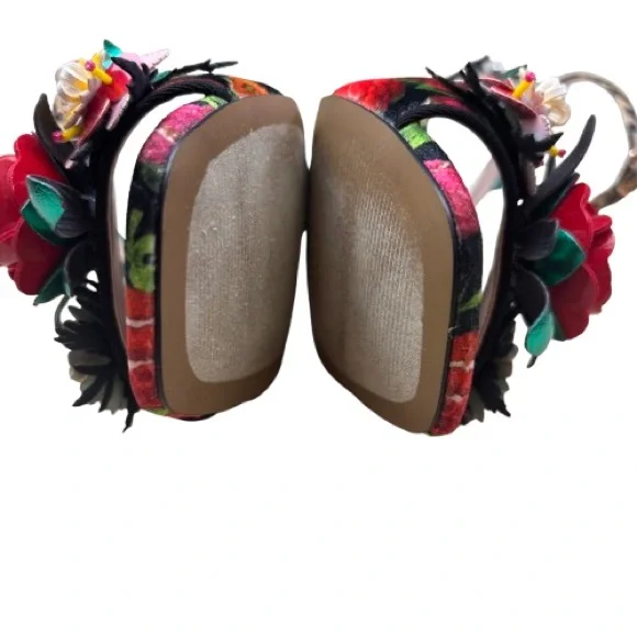 Betsey Johnson Karra Floral 3.5” Heel Sandals Red Rose Sz 7.5 - Picture 14 of 16